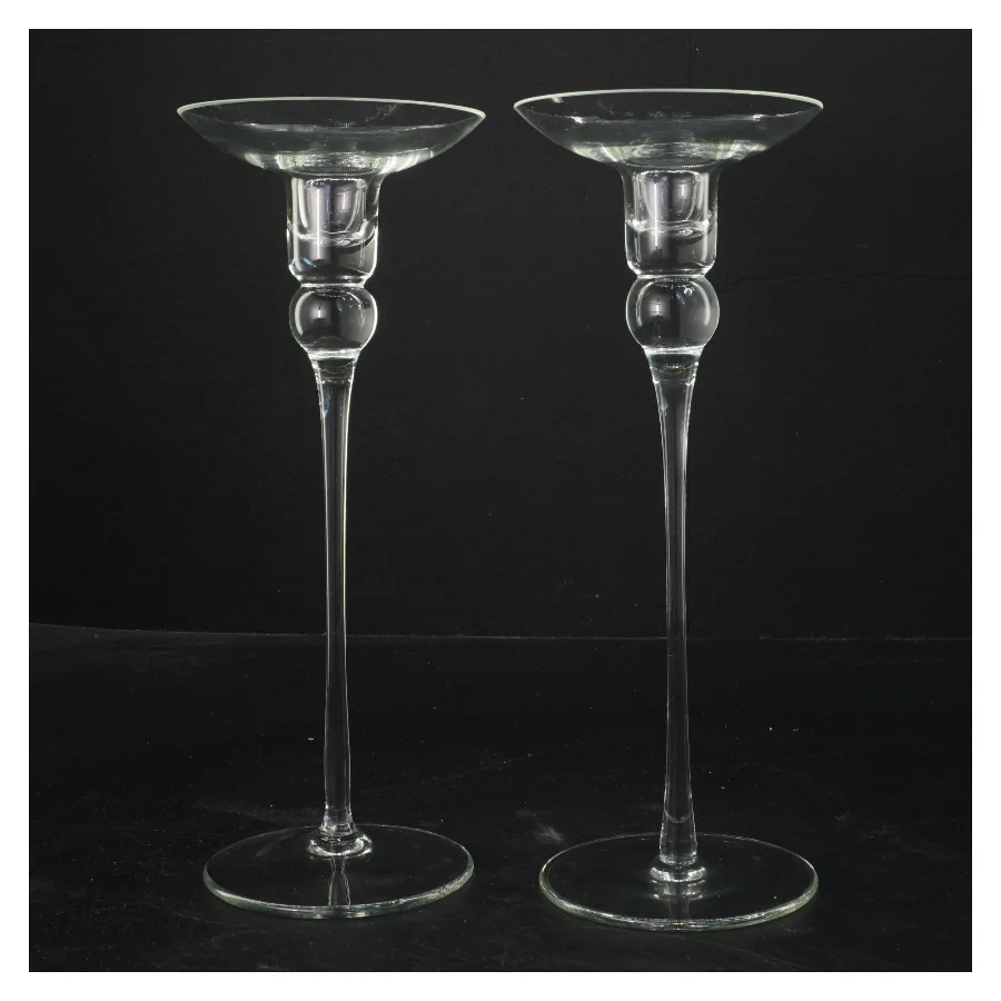 Glas lysestager (str. 25 cm)