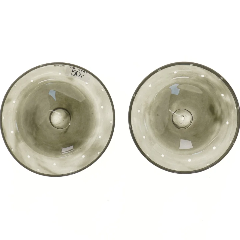 Grå glasskåle med hvide prikker fra Bülow (str. Ø 16 cm)