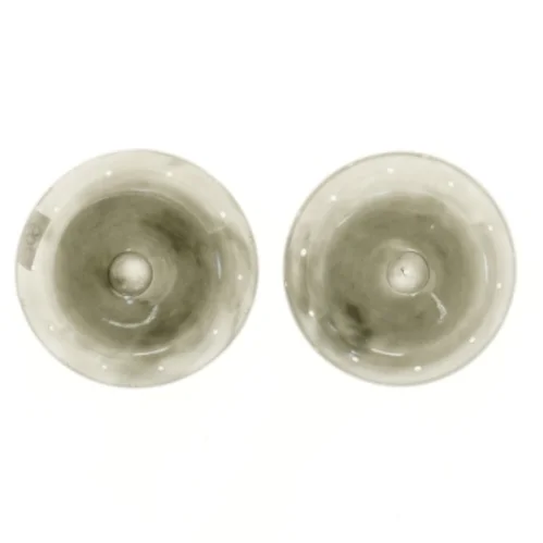 Grå glasskåle med hvide prikker fra Bülow (str. Ø 16 cm)