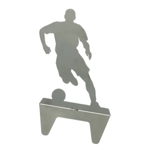 Metalsilhuet af fodboldspiller (str. 20 cm)
