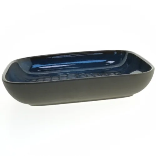 Blå keramisk fad fra Søholm Stentøj (str. 27,5x27,5 cm)