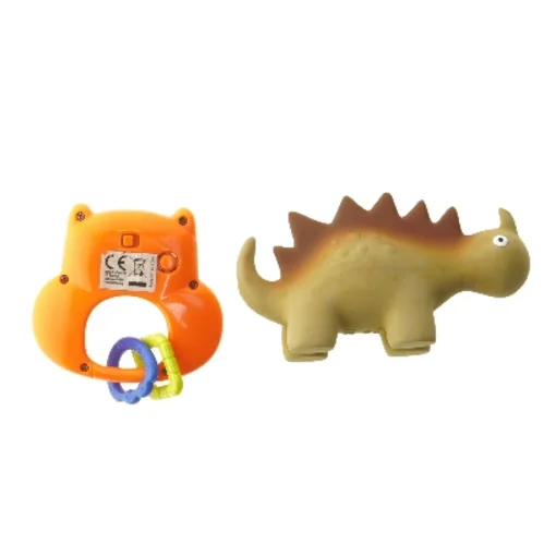 Børnelegetøj: Dinosaur og ugle rangle (str. 15,5 cm)