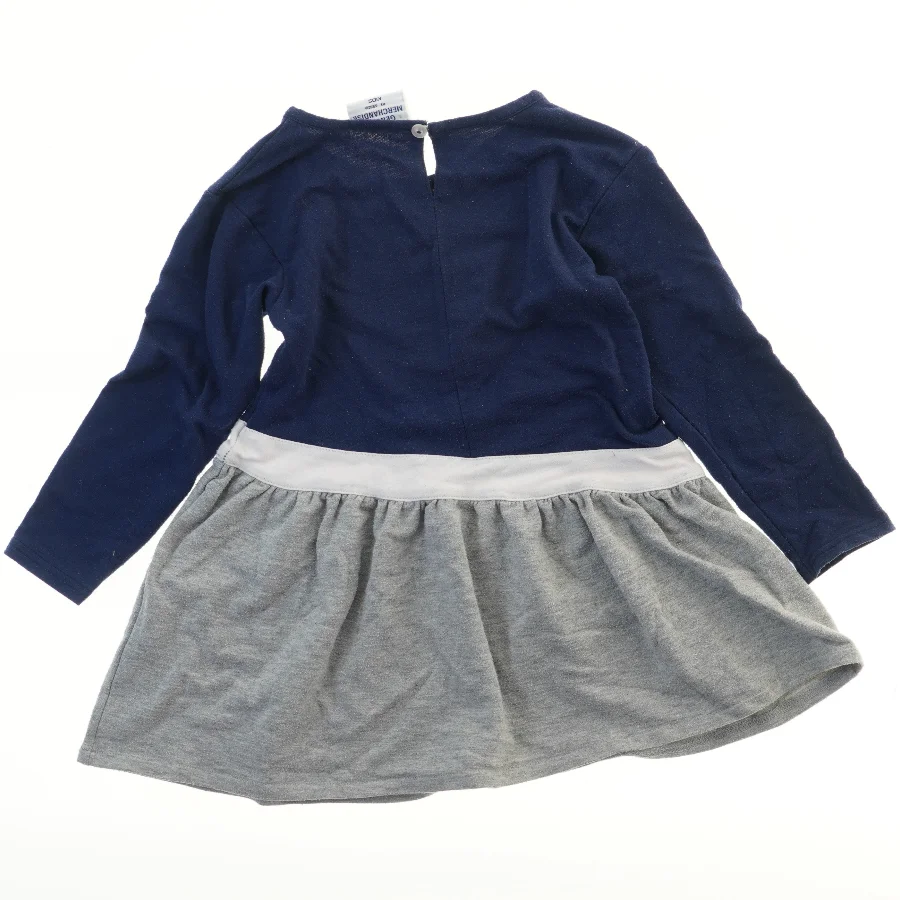 Langærmet kjole med tryk (str.  30x52 cm)