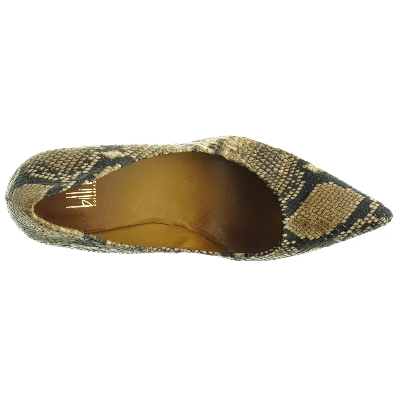 Slangeskindspumps fra Billi Bi (str. 39,5)