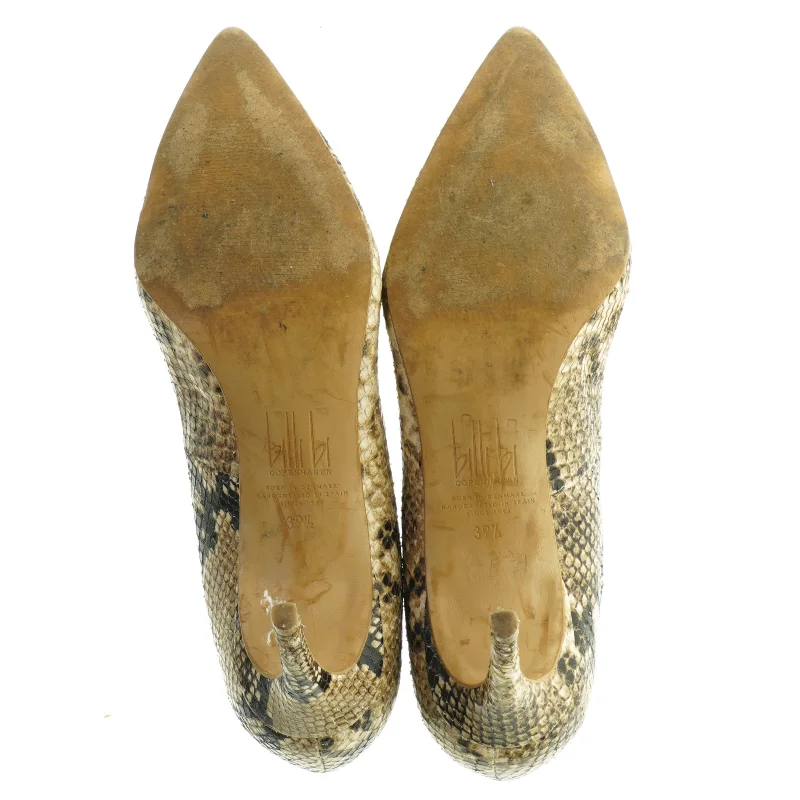 Slangeskindspumps fra Billi Bi (str. 39,5)