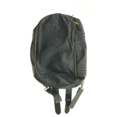 Sort rygsæk i læder fra Motorius (str. 51 x 38 cm)