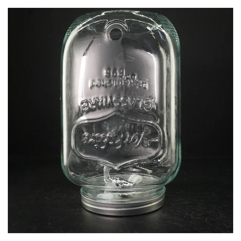 Glastønde med hul til aftapningshane (str. 32 cm)