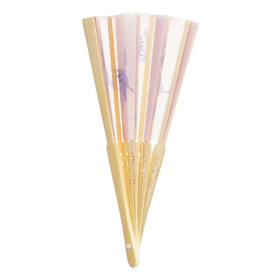 Dekorativ håndvifte med sommerfuglemønster (str. 21 cm)