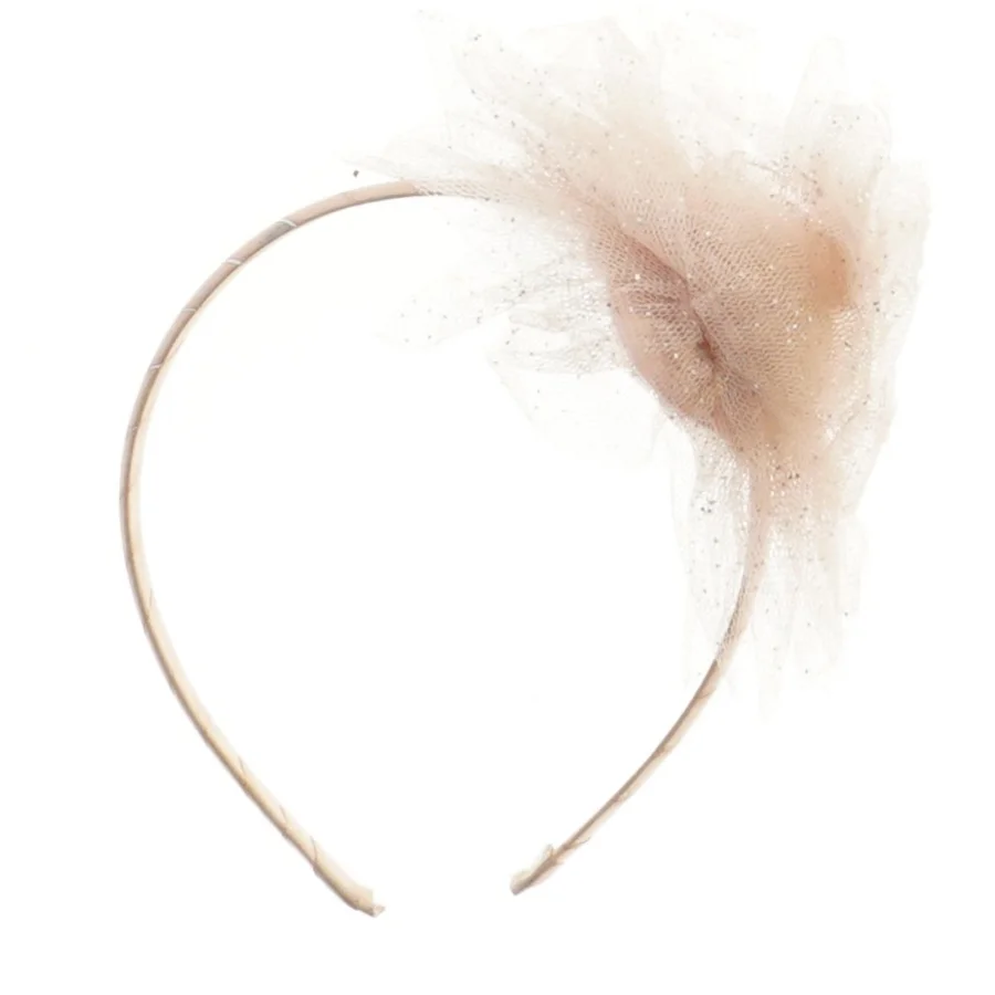 Hårbøjle med tyl og glitter (str. 14 cm)