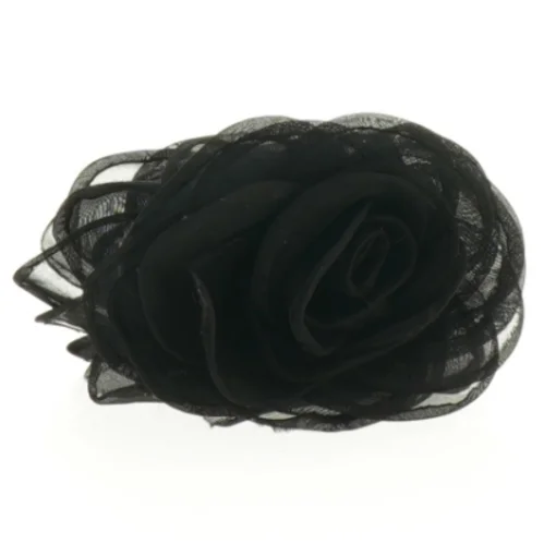 Sort hårklemme med blomst