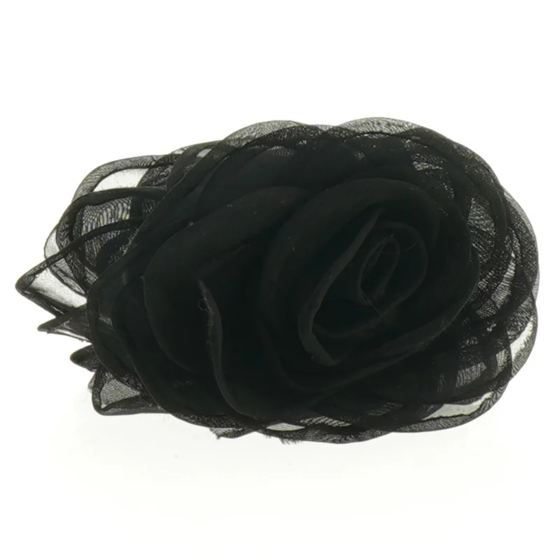 Sort hårklemme med blomst