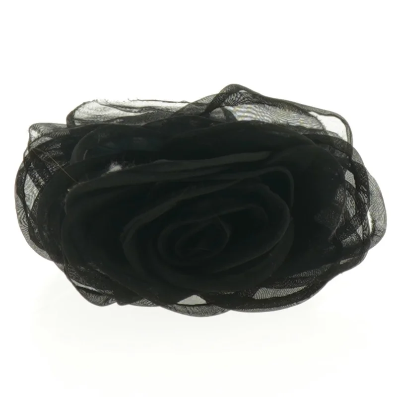 Sort hårklemme med blomst