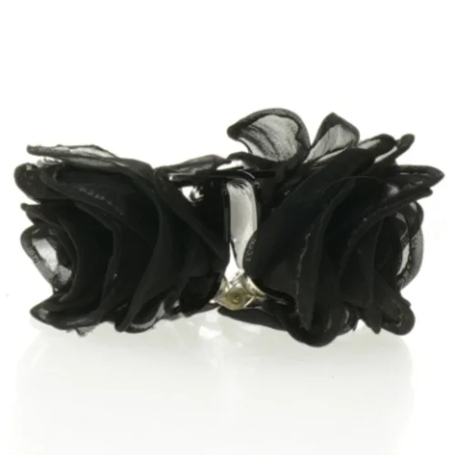 Sort hårklemme med blomst