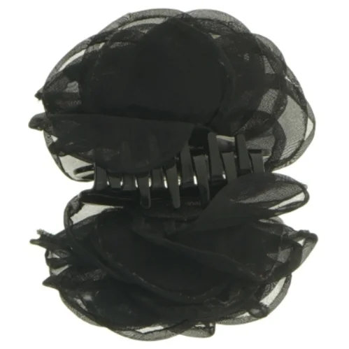 Sort hårklemme med blomst