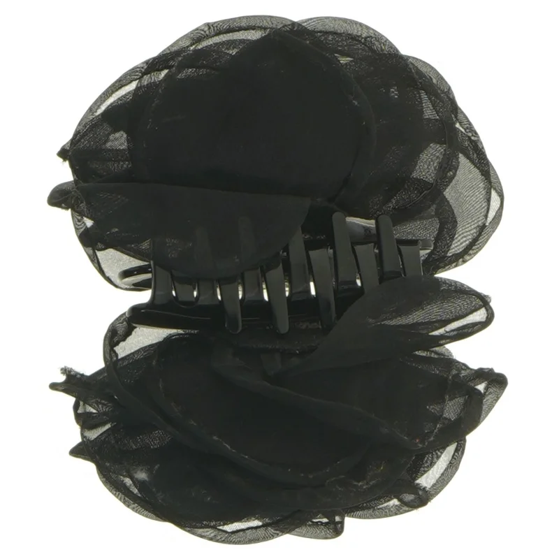 Sort hårklemme med blomst