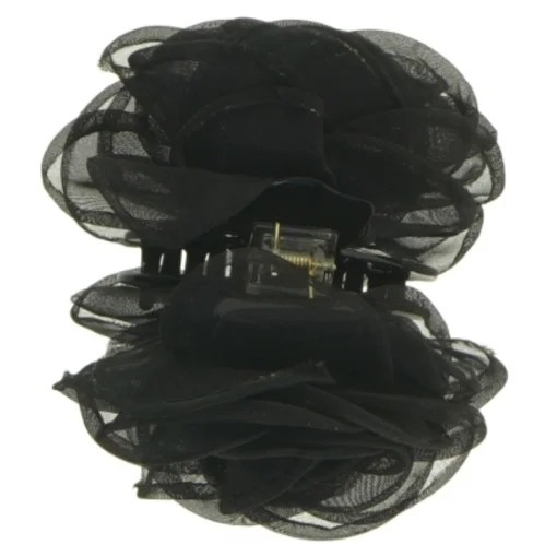 Sort hårklemme med blomst