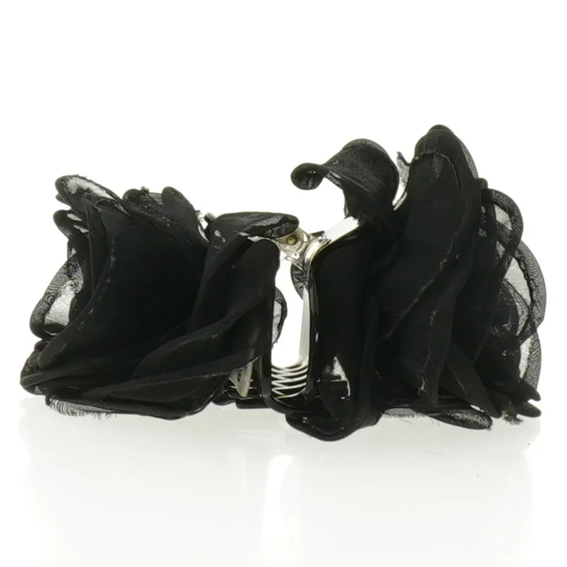 Sort hårklemme med blomst