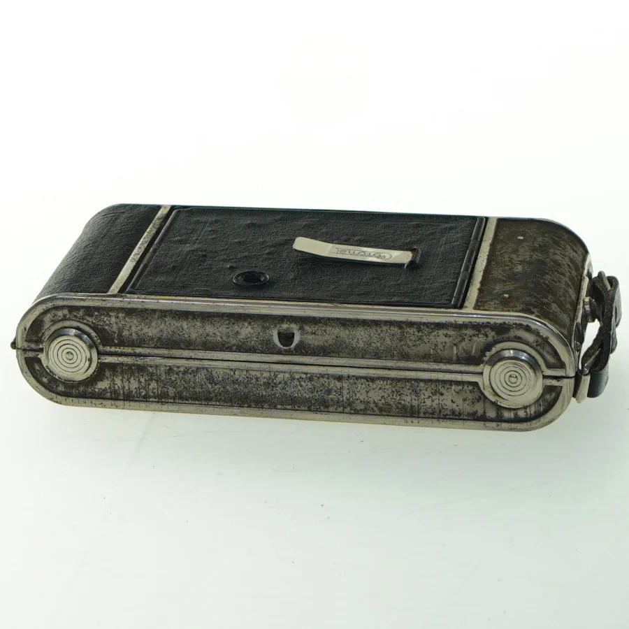 Vintage Coronet kamera med taske (str. 17x7,5 cm)