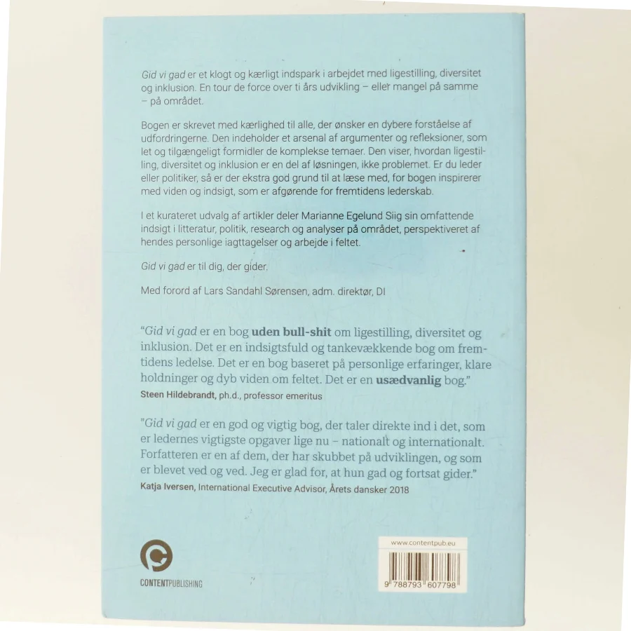 Gid vi gad : om viljen og vejen til ligestilling, diversitet og inklusion af Marianne Egelund Siig (Bog)