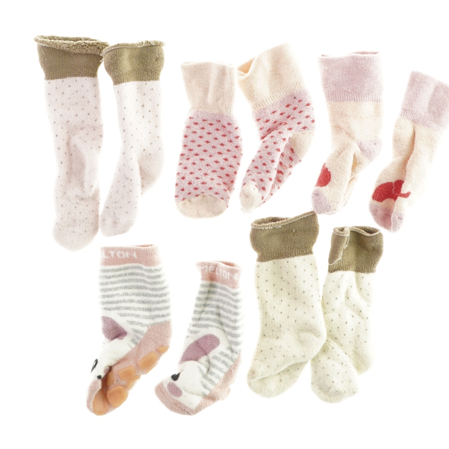 Babystrømper, 5 par fra Ukendt (str. ca. 19)