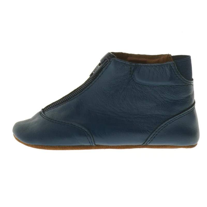 Blå børne hjemmesko med lynlås fra EN FANT (str. 26 )