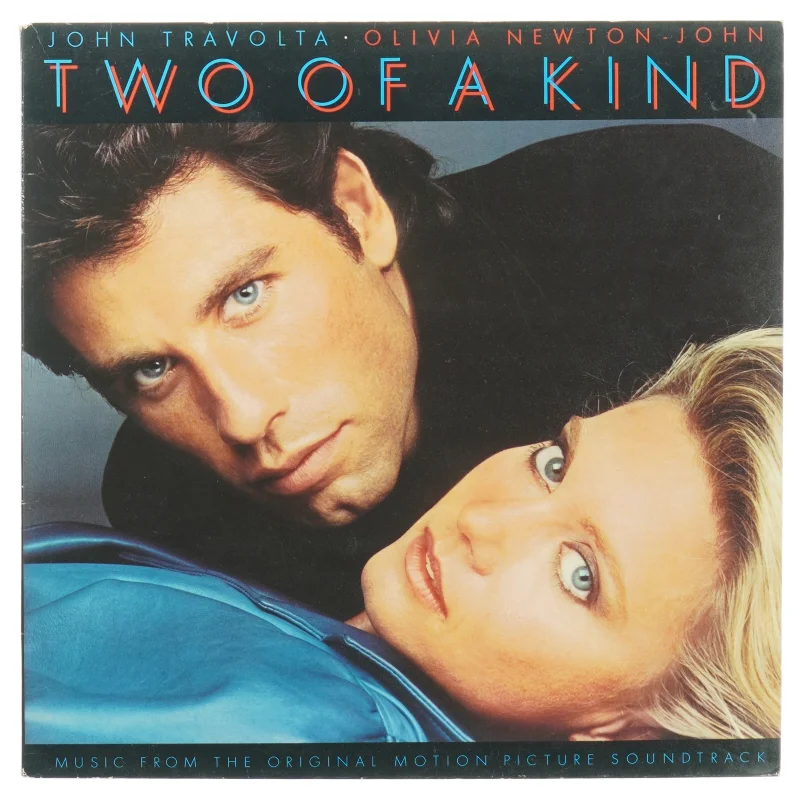 Lp plade john travolta&olivia newton john two of a kind fra Polar Music International (str. 31 x 31 cm)