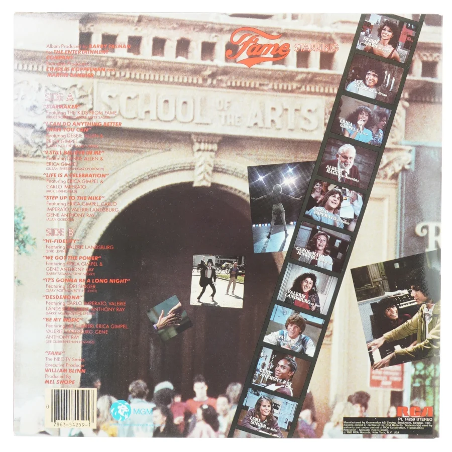 Lp plade the kids from fame fra Mgm Television (str. 31 x 31 cm)