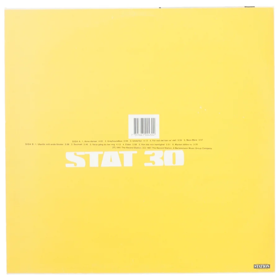 Lp plade anders glenmark 99 fra The Record Station Stockholm (str. 31 x 31 cm)