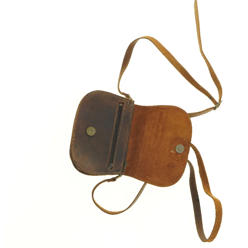 Læder skuldertaske (str. 18 x 13 cm)