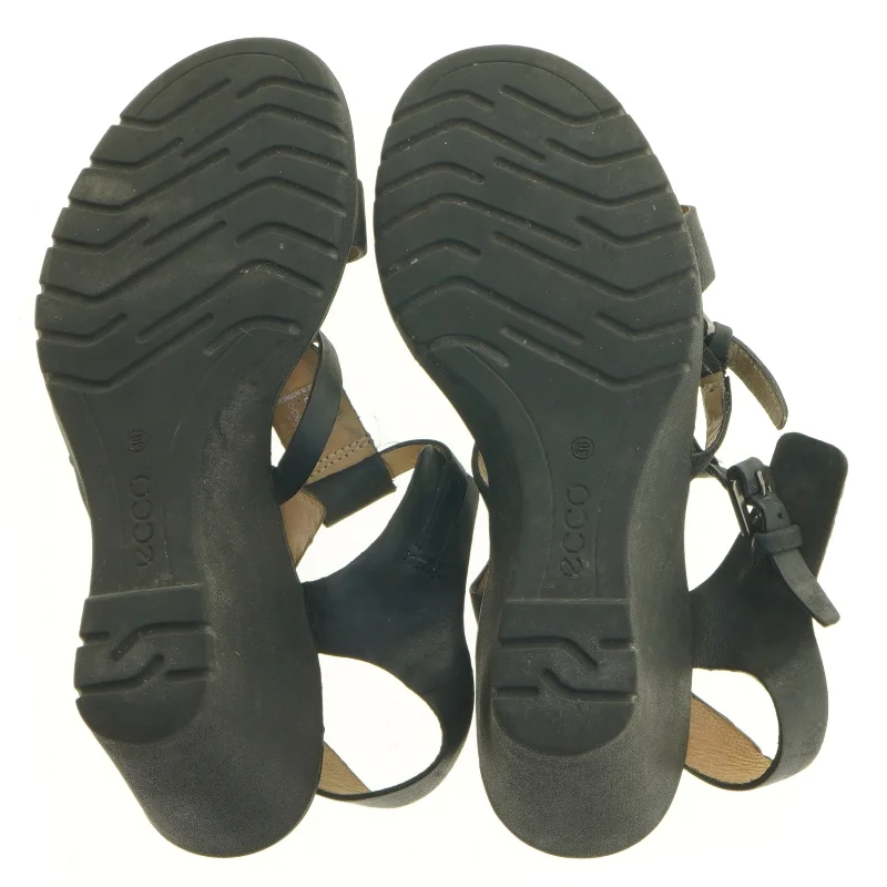 Sorte sandaler med kilehæl fra Ecco (str. 36)