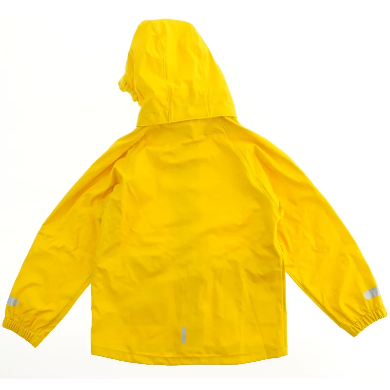 Gul regnjakke med hætte fra Tretorn (str. 134)