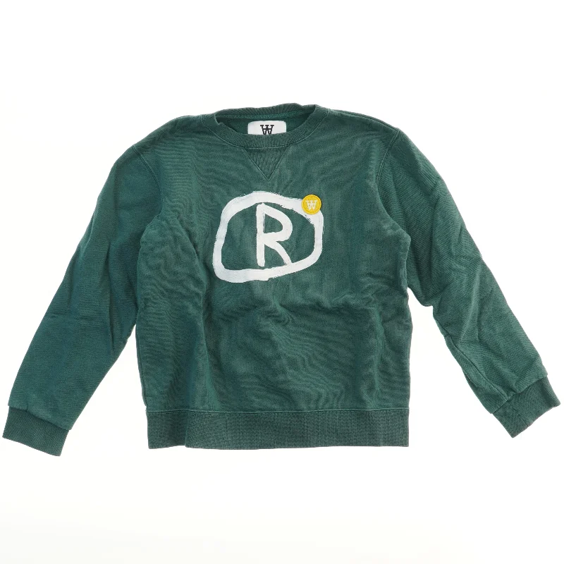 Grøn sweatshirt med logo fra Double A (str. 134)