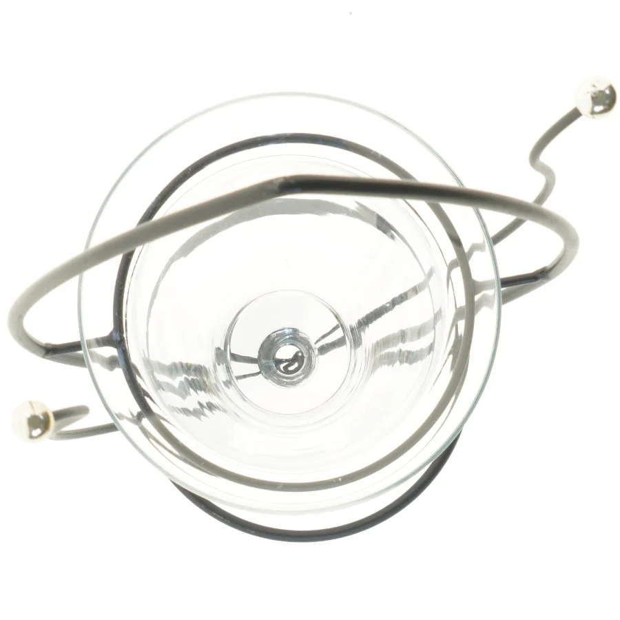 Glasvase med metalstativ (str. 58x28 cm)