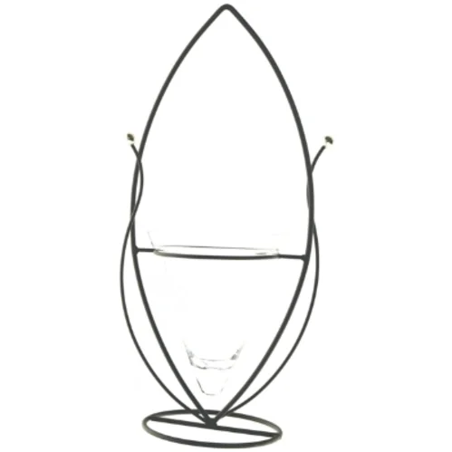 Glasvase med metalstativ (str. 58x28 cm)