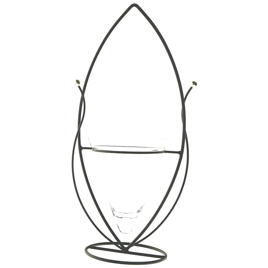 Glasvase med metalstativ (str. 58x28 cm)