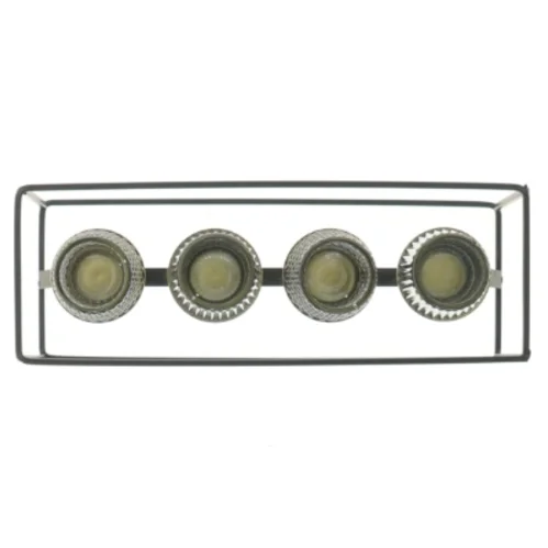 Lysestage med fire glasbeholdere (str. 38x13x15 cm)