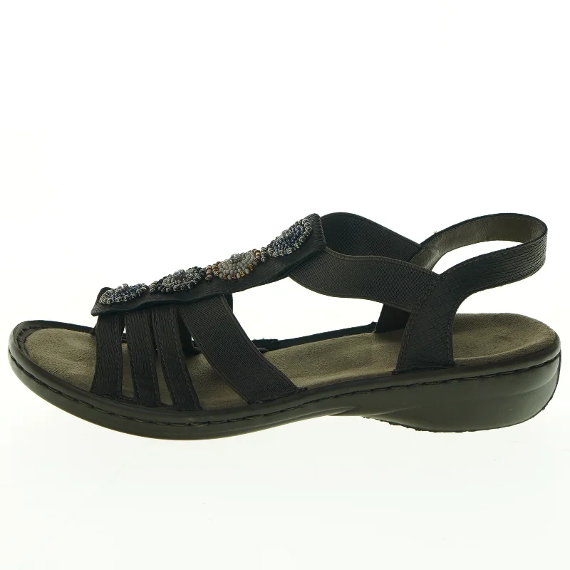 Damesandaler med dekorationer fra Rieker (str. 37)