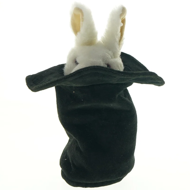 Sort tryllehat med kanin (str. 31 cm)