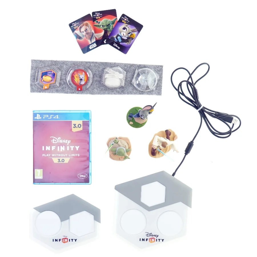 Disney infinity starter set (både PS3 + Nintendo 3DS) fra Disney (str. Plader 18 x 19 cm og 16 x 14 cm)