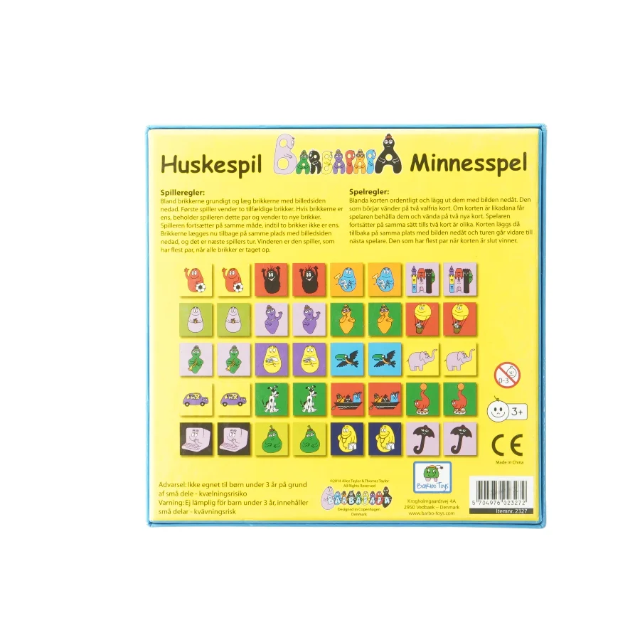 Barbapapa hukommelsesspil fra Barbo Toys
