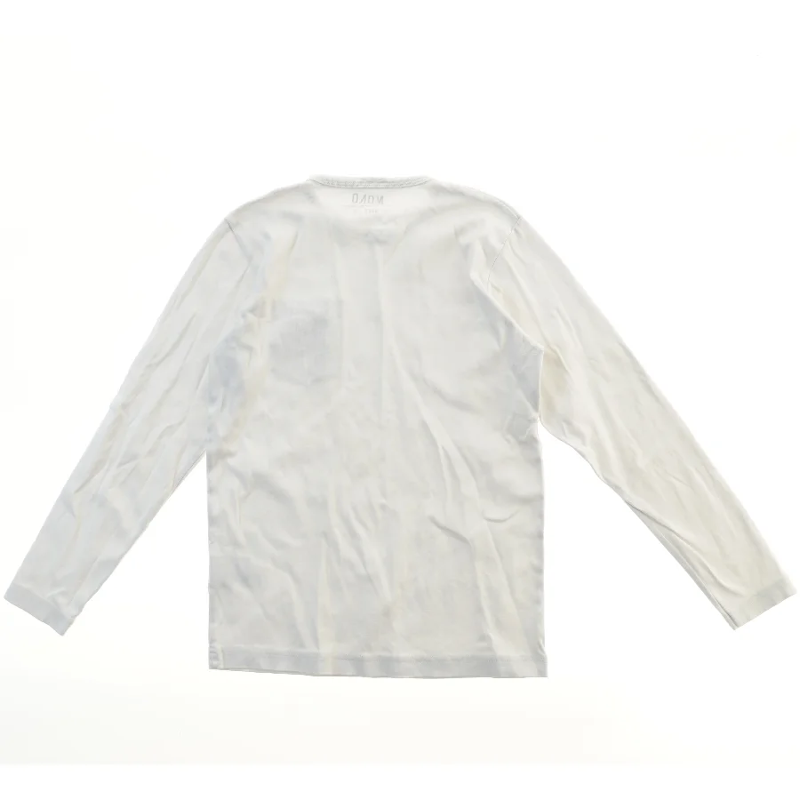 Langærmet hvid bluse med brystlomme fra Mono (str. 152)