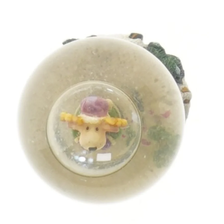 Snekugle med rensdyrfigur (str. 8,5 cm)