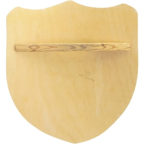 Træskjold med riddermotiv (str. 37x33 cm)