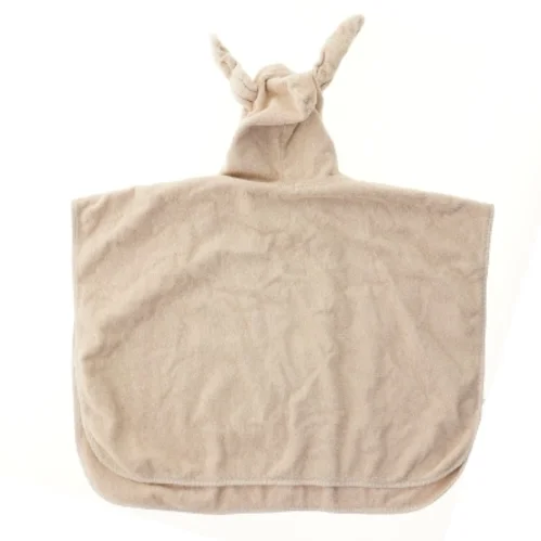 Børneponcho med hætte og ører (str. 70x53 cm)