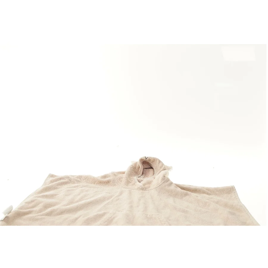 Børneponcho med hætte og ører (str. 70x53 cm)
