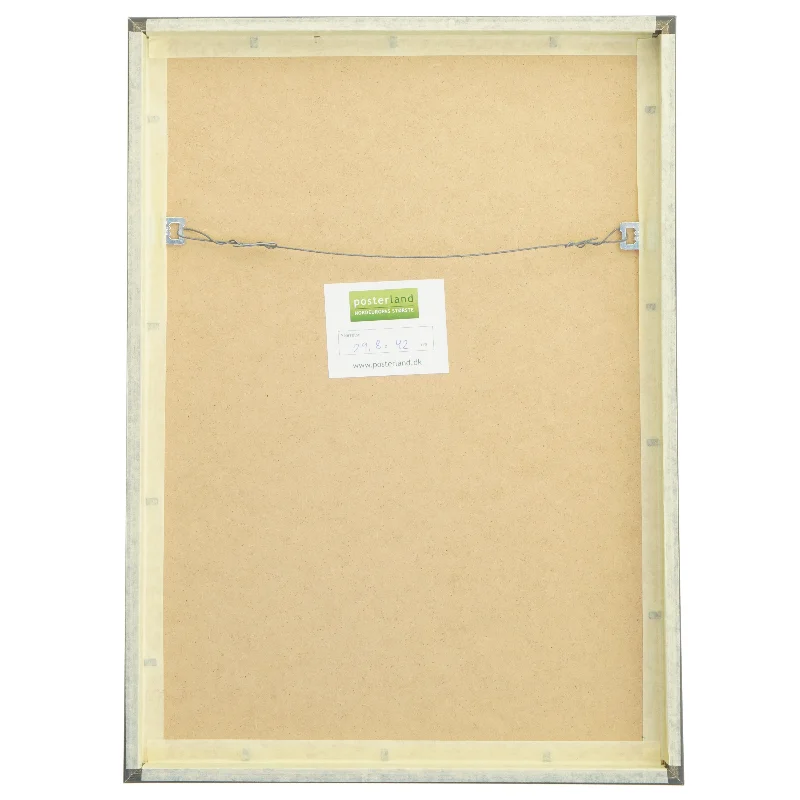 Billede med sort ramme af træ i vinterlandskab (str. 29,8x42 cm)