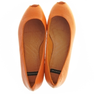 Orange læder ballerina sko fra Vagabond (str. 37 )