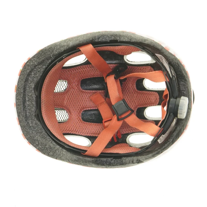 Børnehjelm med jordbærmotiv fra Abus (str. 24 cm)