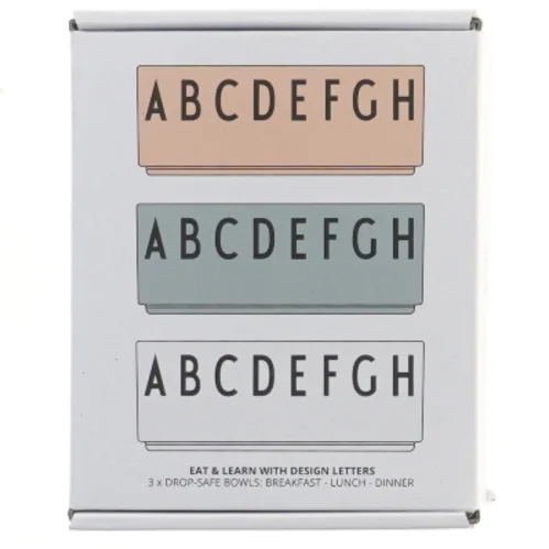 Design Letters skåle sæt fra Design Letters (str. 3 stk Ø 11 cm længde 4,5 cm)