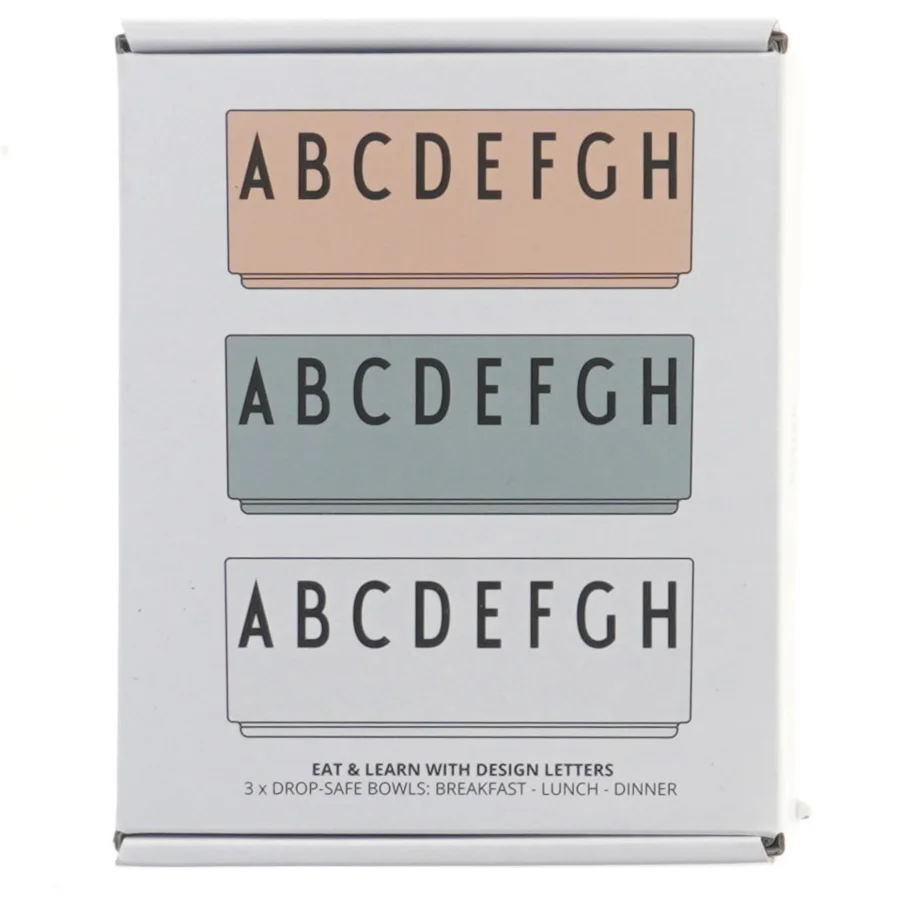 Design Letters skåle sæt fra Design Letters (str. 3 stk Ø 11 cm længde 4,5 cm)